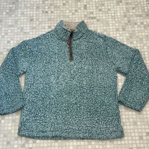 True Grit Frosty Tip Sherpa 1/4 Zip Light Blue Pullover